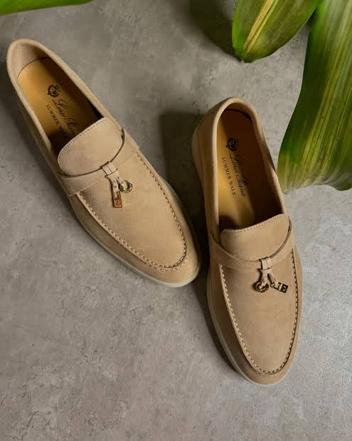 LORO PIANA SUMMER WALK LOAFERS-KHAKI