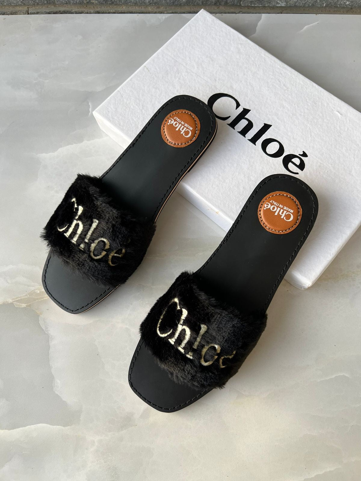 Chloe Fur Slides