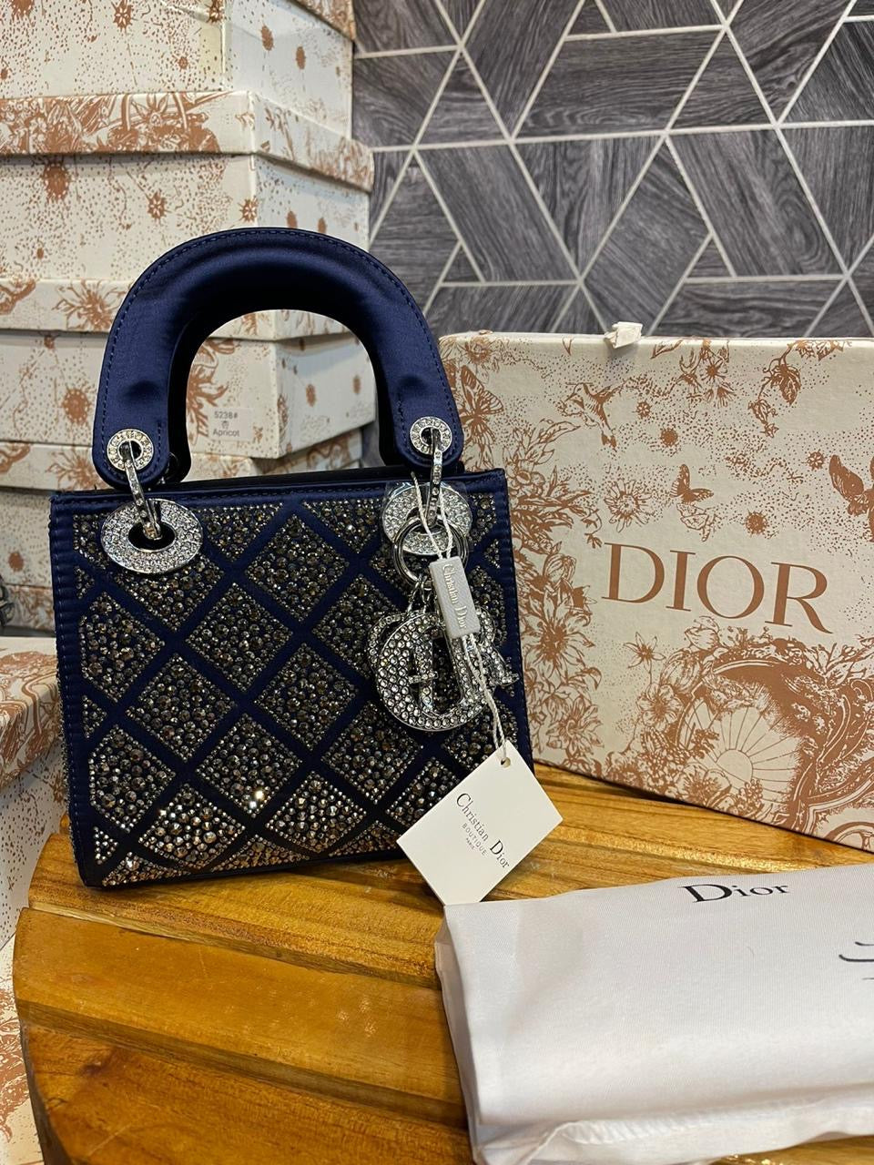 D I O R Stone Studded Bag