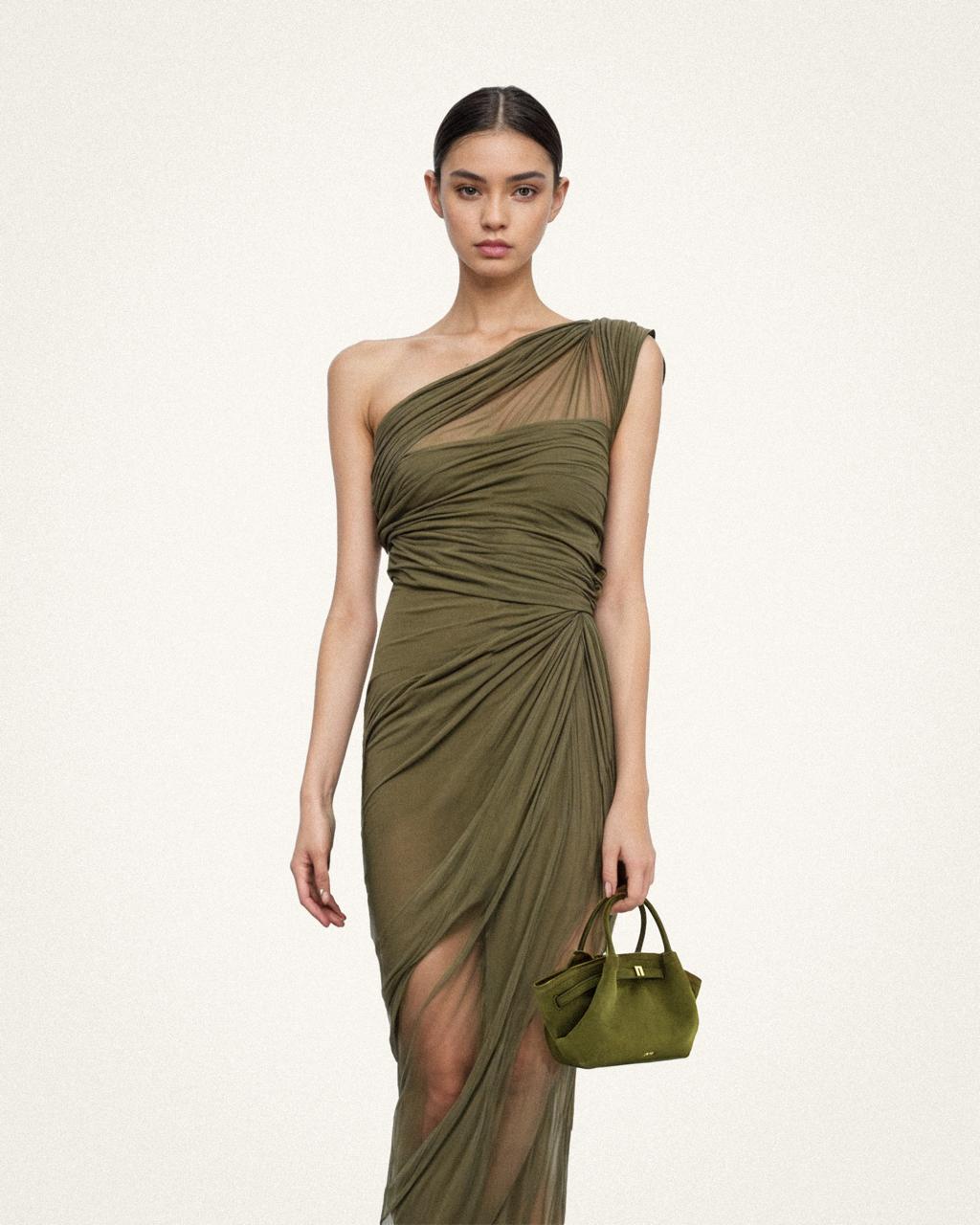 JW PIE HANA MINI FAUX SUEDE TOTE BAG - DARK OLIVE