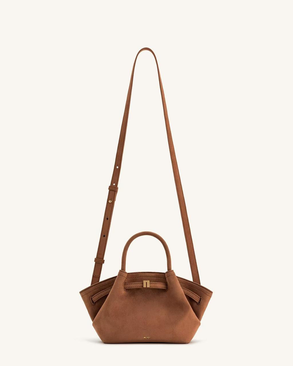 JW PIE HANA MINI FAUX SUEDE TOTE BAG - BROWN