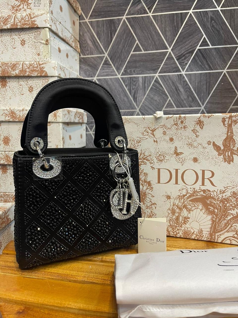 D I O R Stone Studded Bag