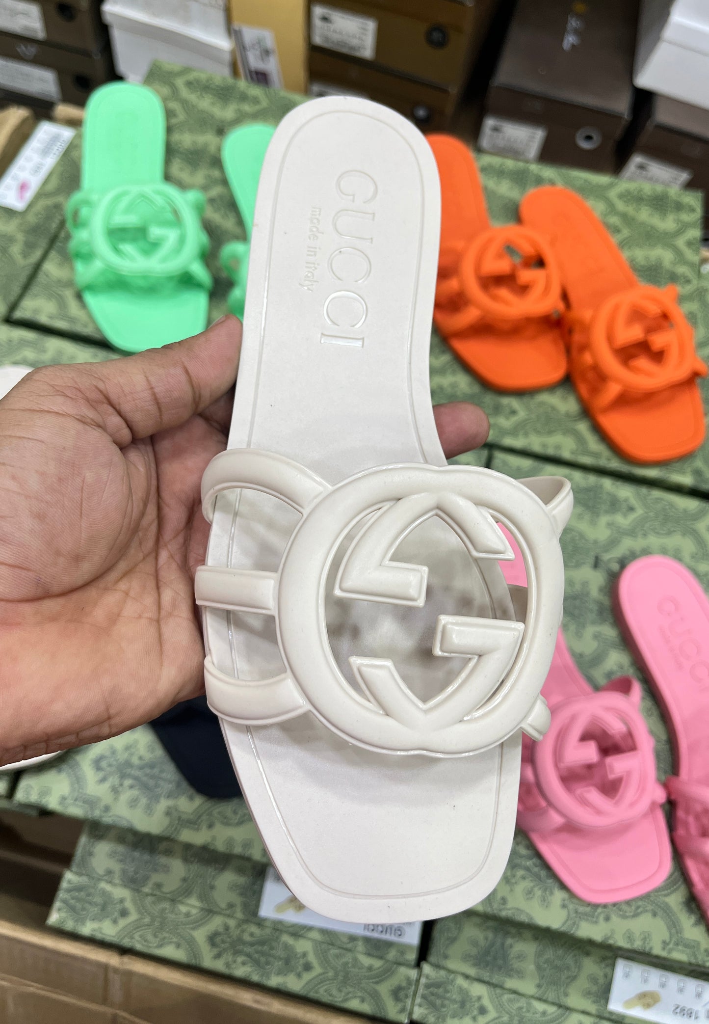 GG Interlocking Jelly Slippers