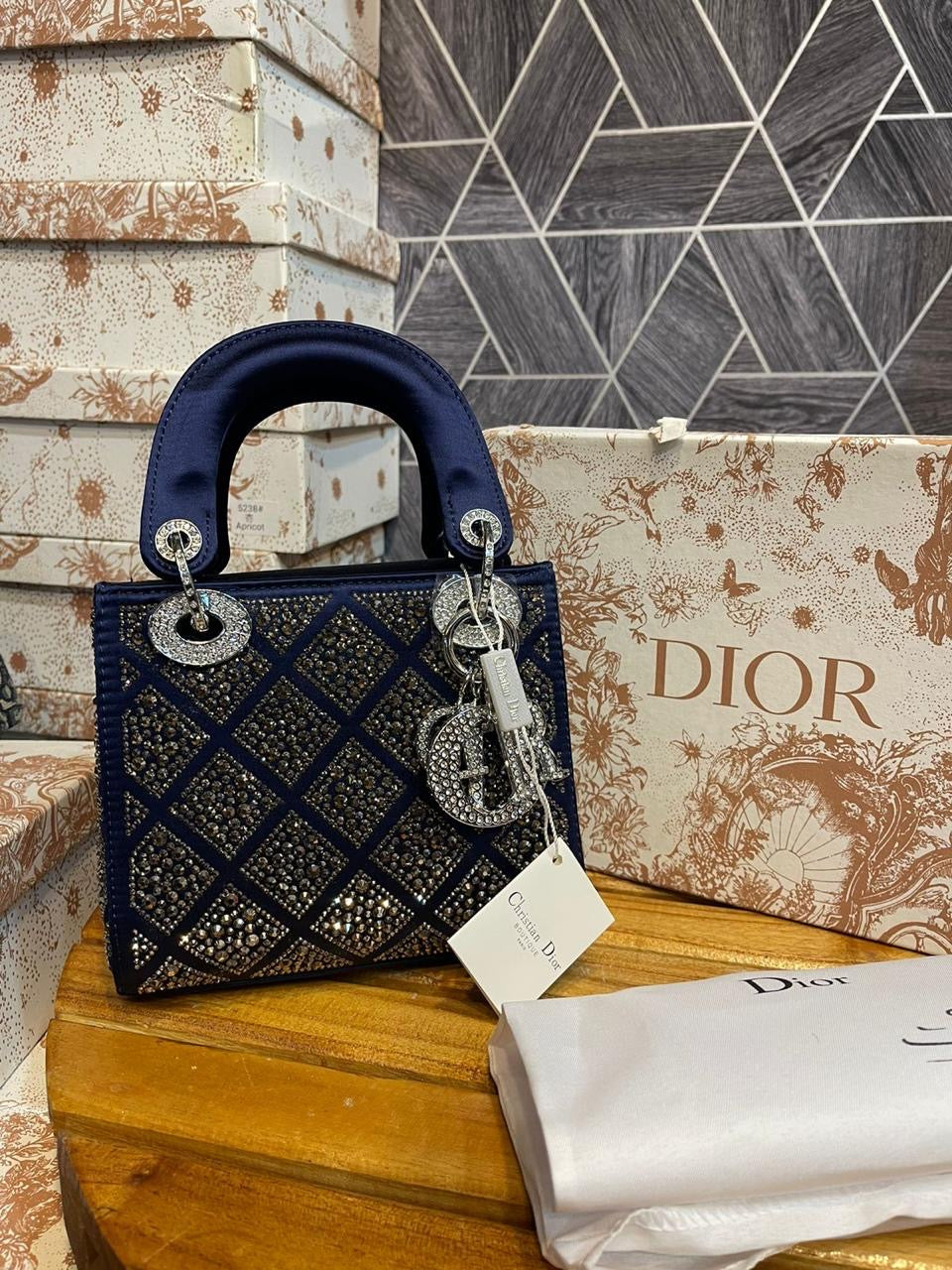D I O R Stone Studded Bag