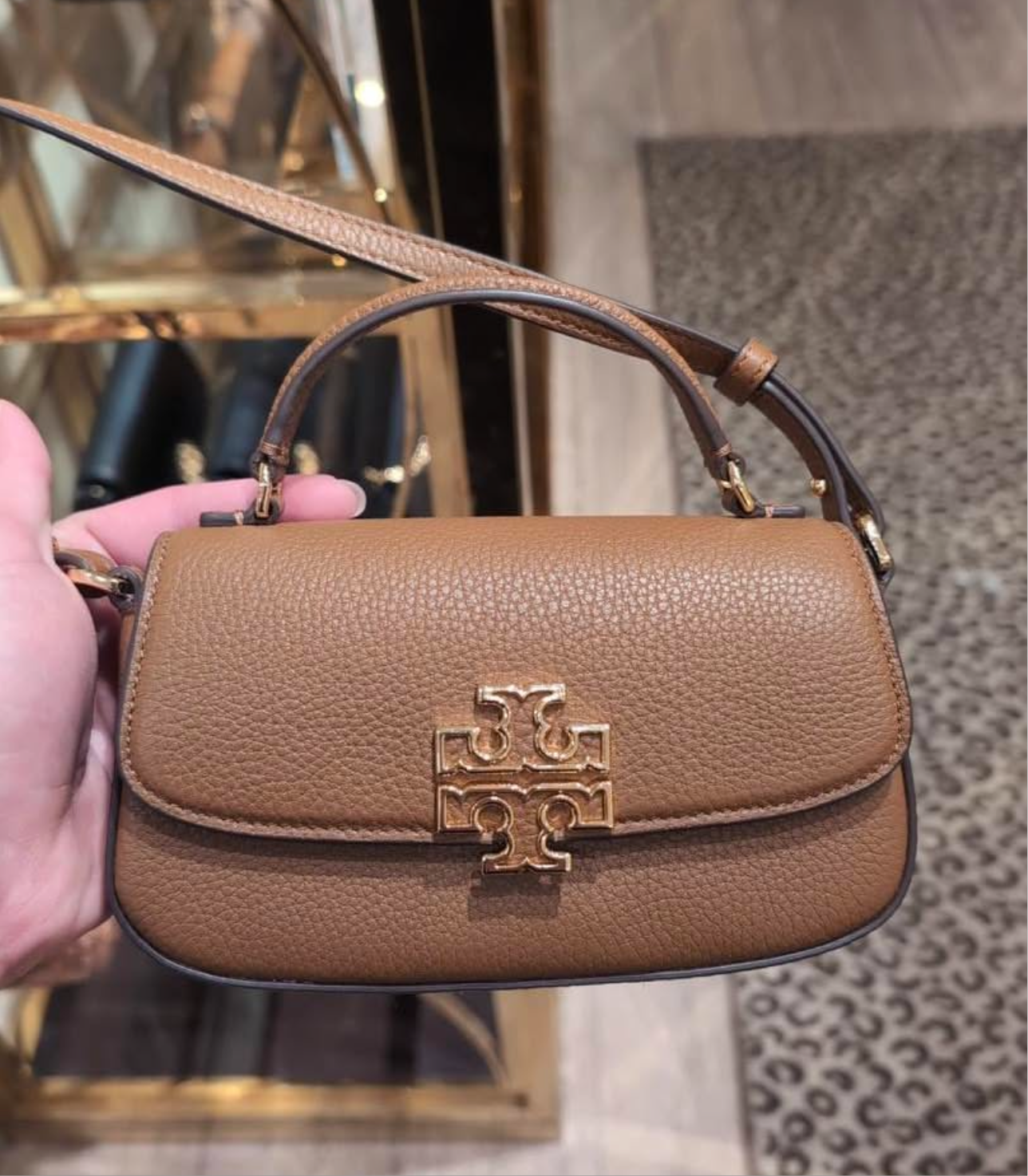 TB Britten Shoulder Bag Shiny Beige