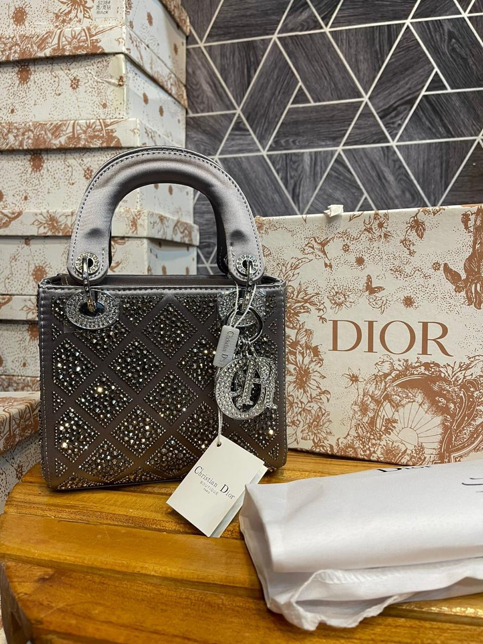 D I O R Stone Studded Bag