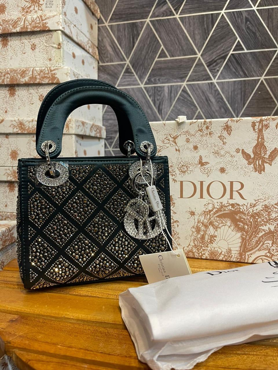D I O R Stone Studded Bag