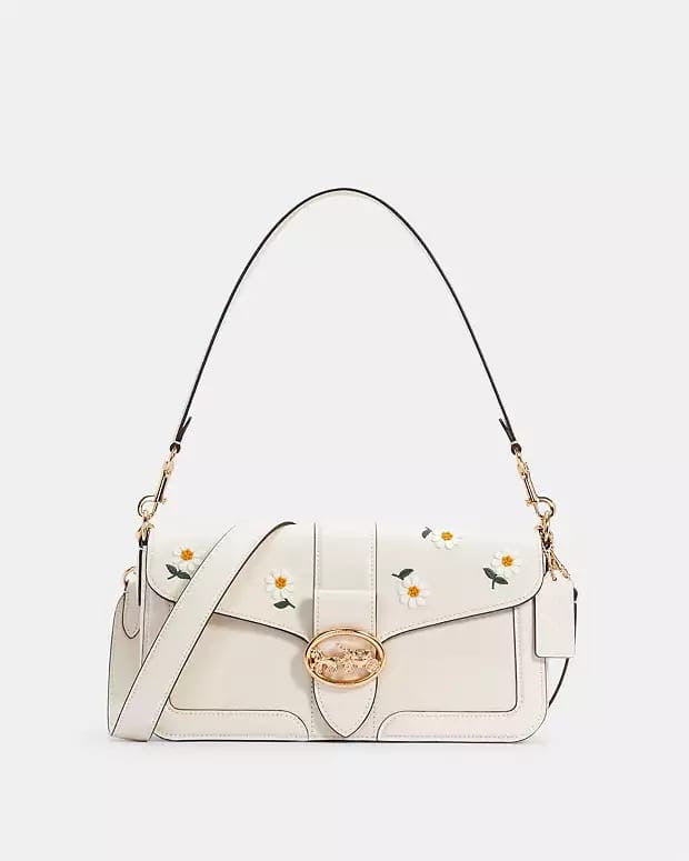 *COACH*
Georgie Shoulder Bag In Colorblock Signature Canvas & Daisy Embroidery
