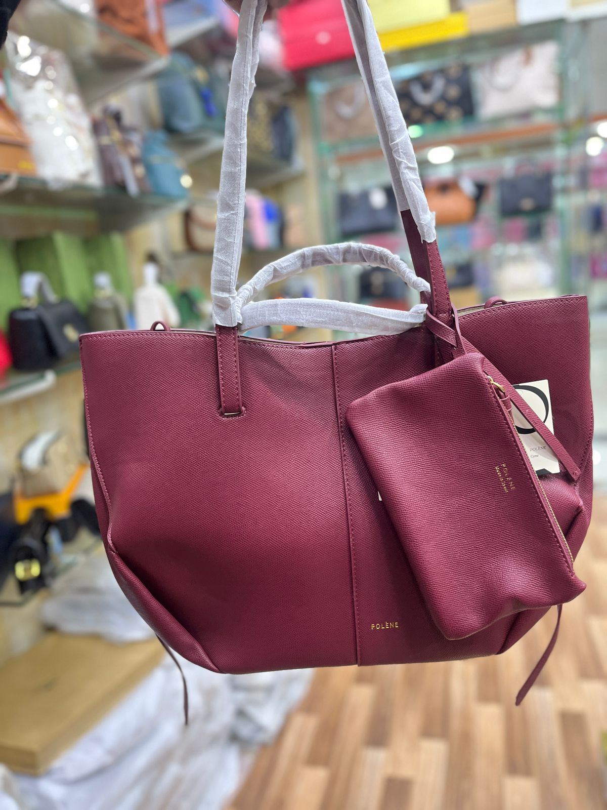 POLENE CYME EDITION TEXTURED TAUPE