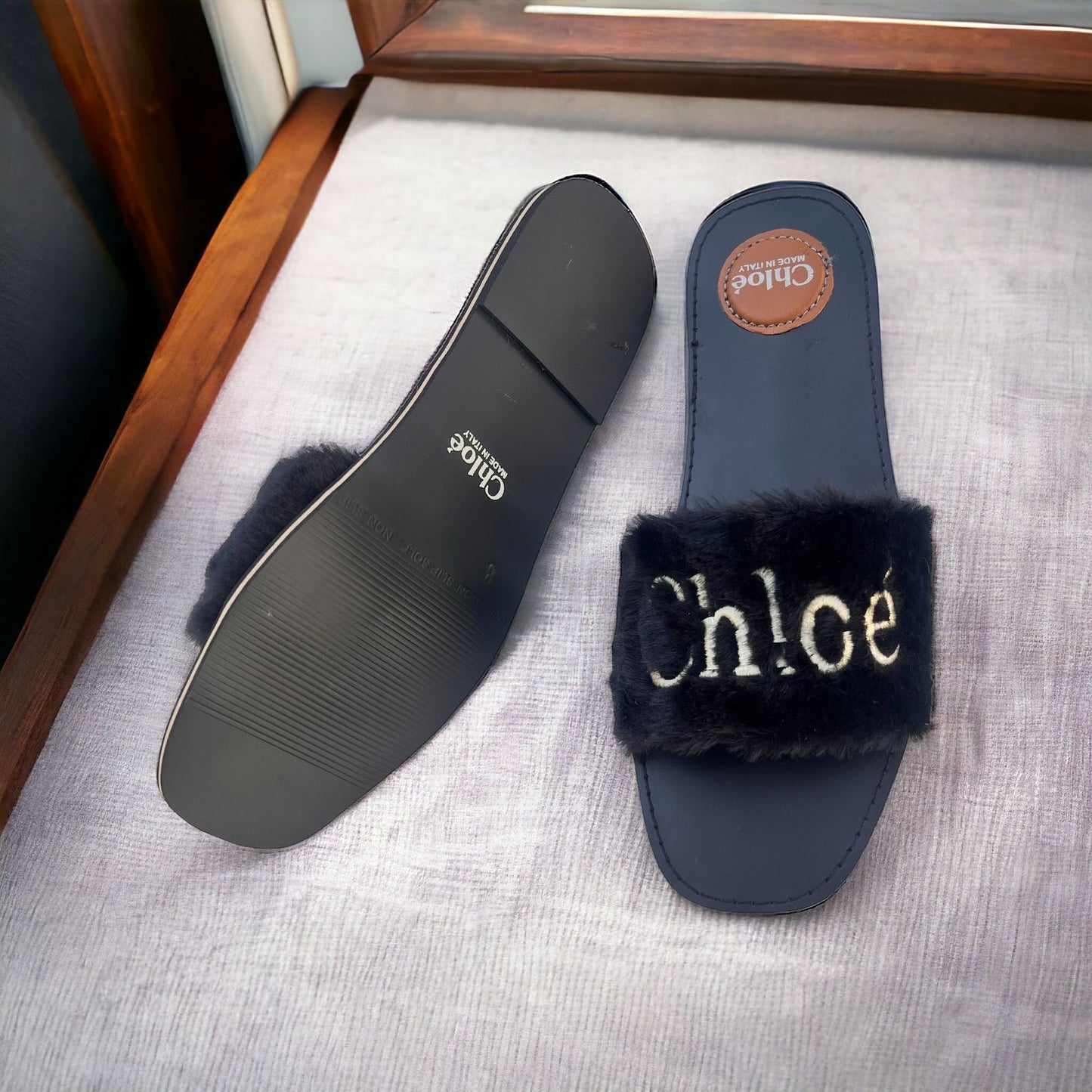 Chloe Fur Slides