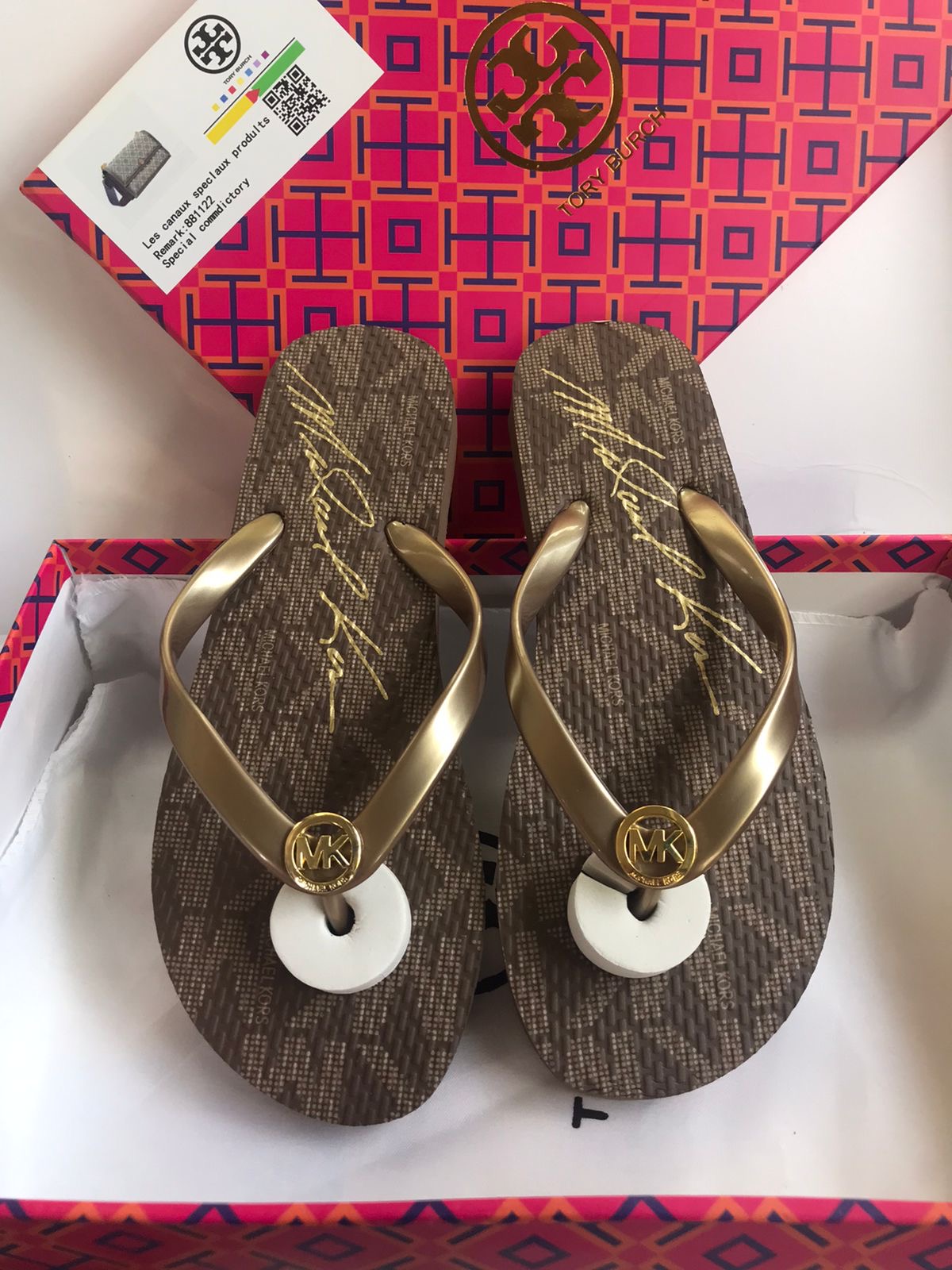 M-K Logo Brown Flats