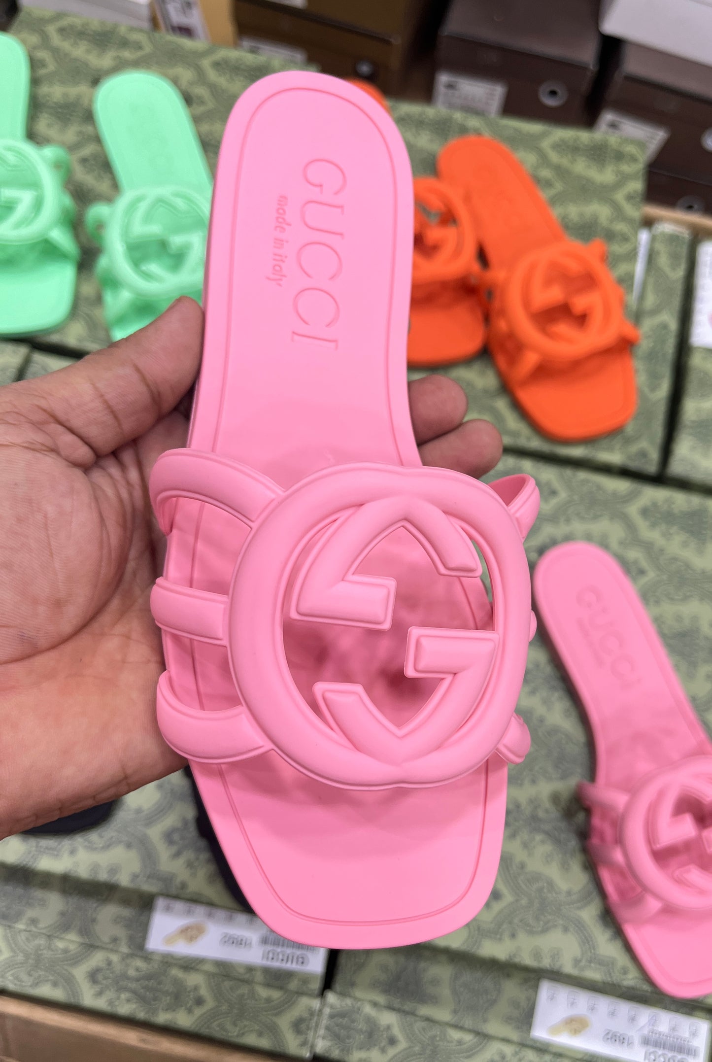 GG Interlocking Jelly Slippers