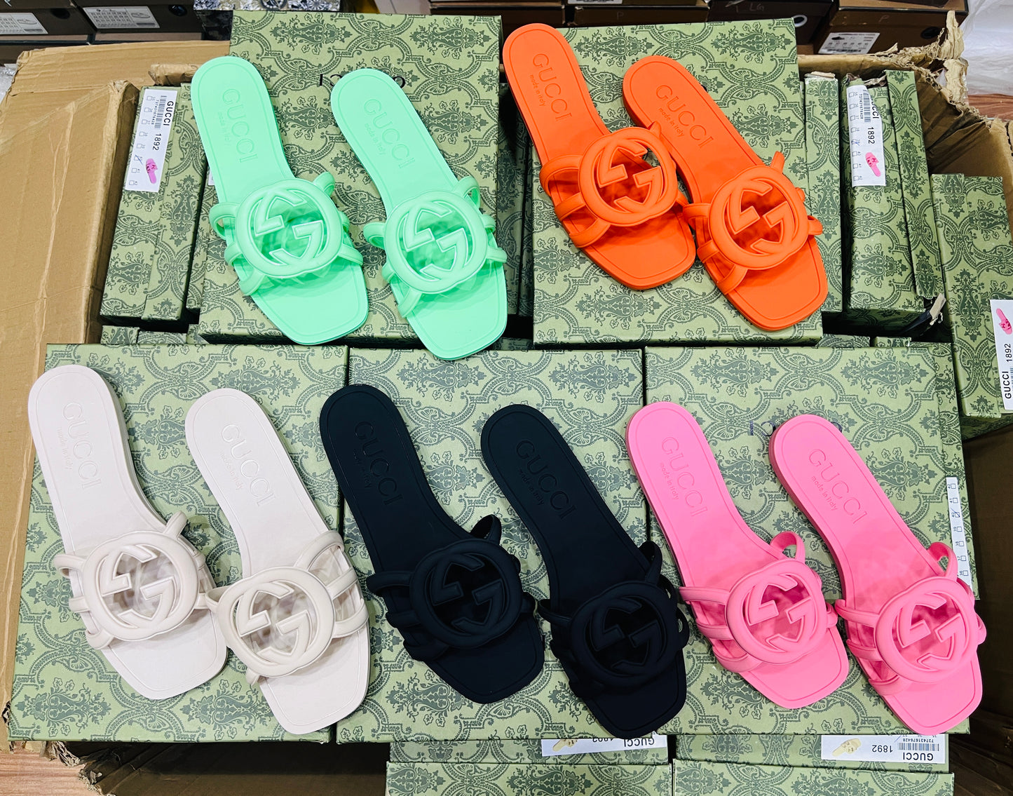 GG Interlocking Jelly Slippers