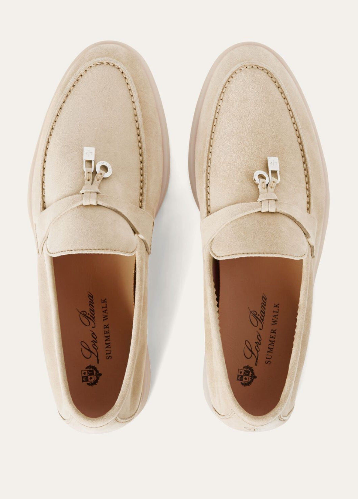 LORO PIANA SUMMER WALK LOAFERS-BEIGE