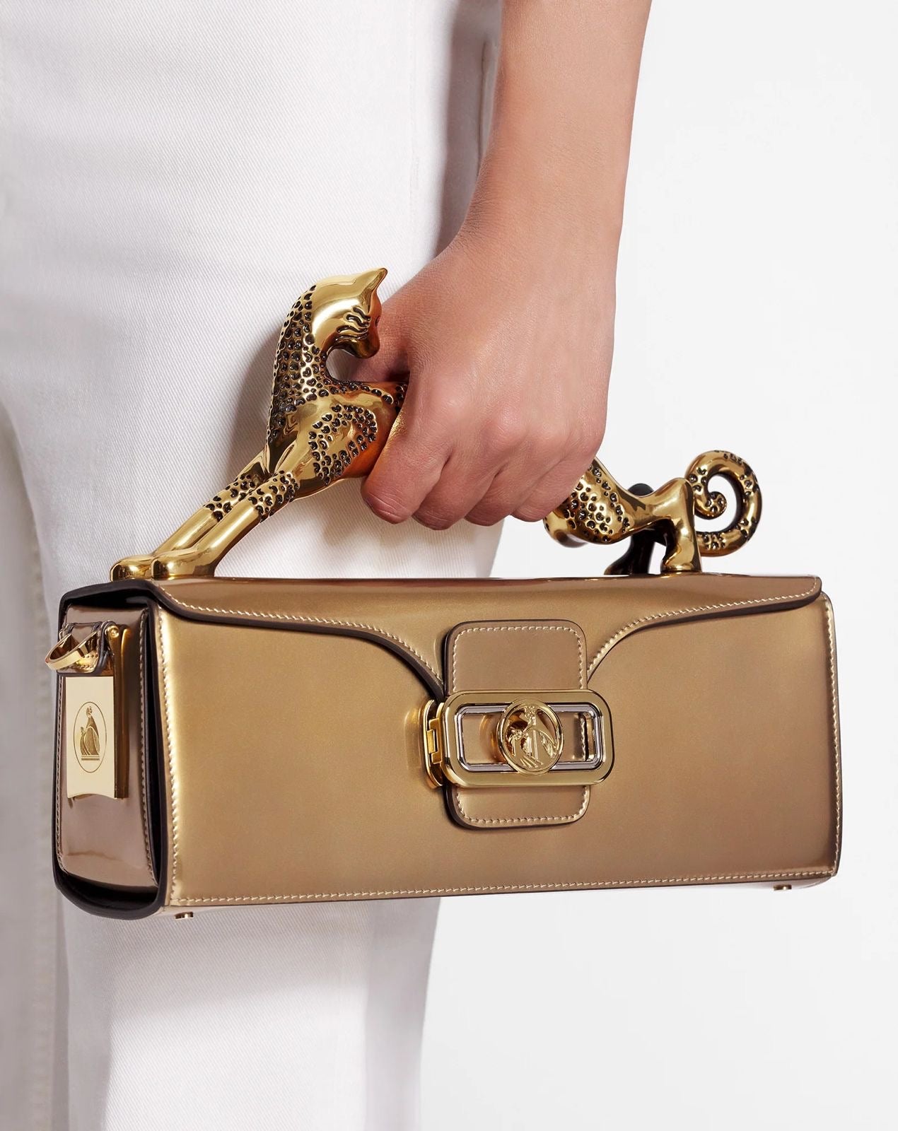Lanvin
Women's Rateau Pencil Cat Leather Shoulder Bag