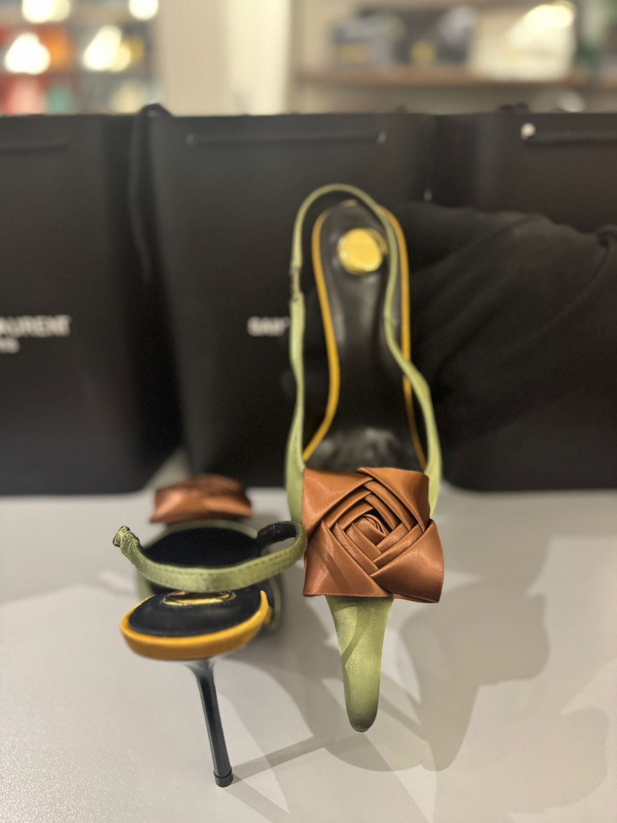 YSL AMALIA SLING BACK PUMPS