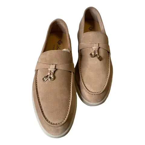 LORO PIANA SUMMER WALK LOAFERS YELLOWISH BROWN