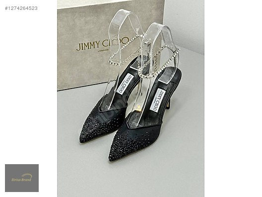 JIMMY CHOO SAEDA 100 CRYSTAL MESH PUMPS WITH A CRYSTAL ANKLE BRACELET STRAP
