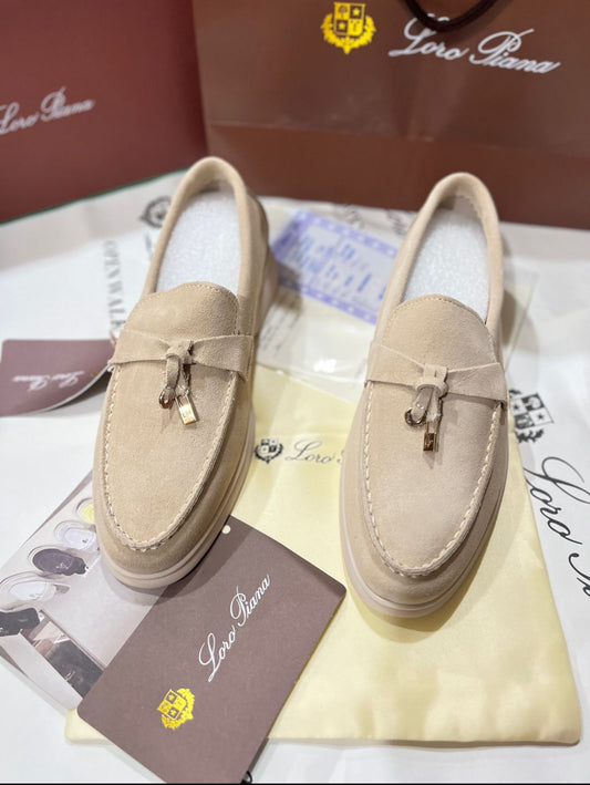 LORO PIANA SUMMER WALK LOAFERS-BEIGE