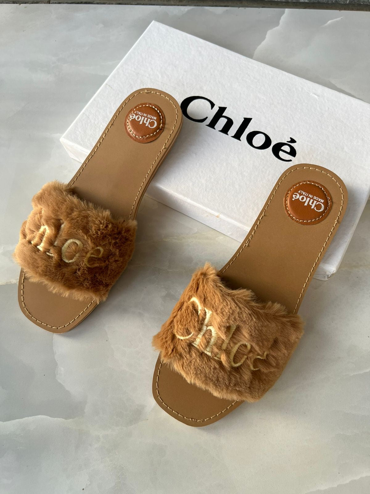 Chloe Fur Slides