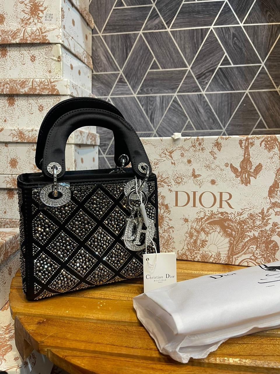 D I O R Stone Studded Bag