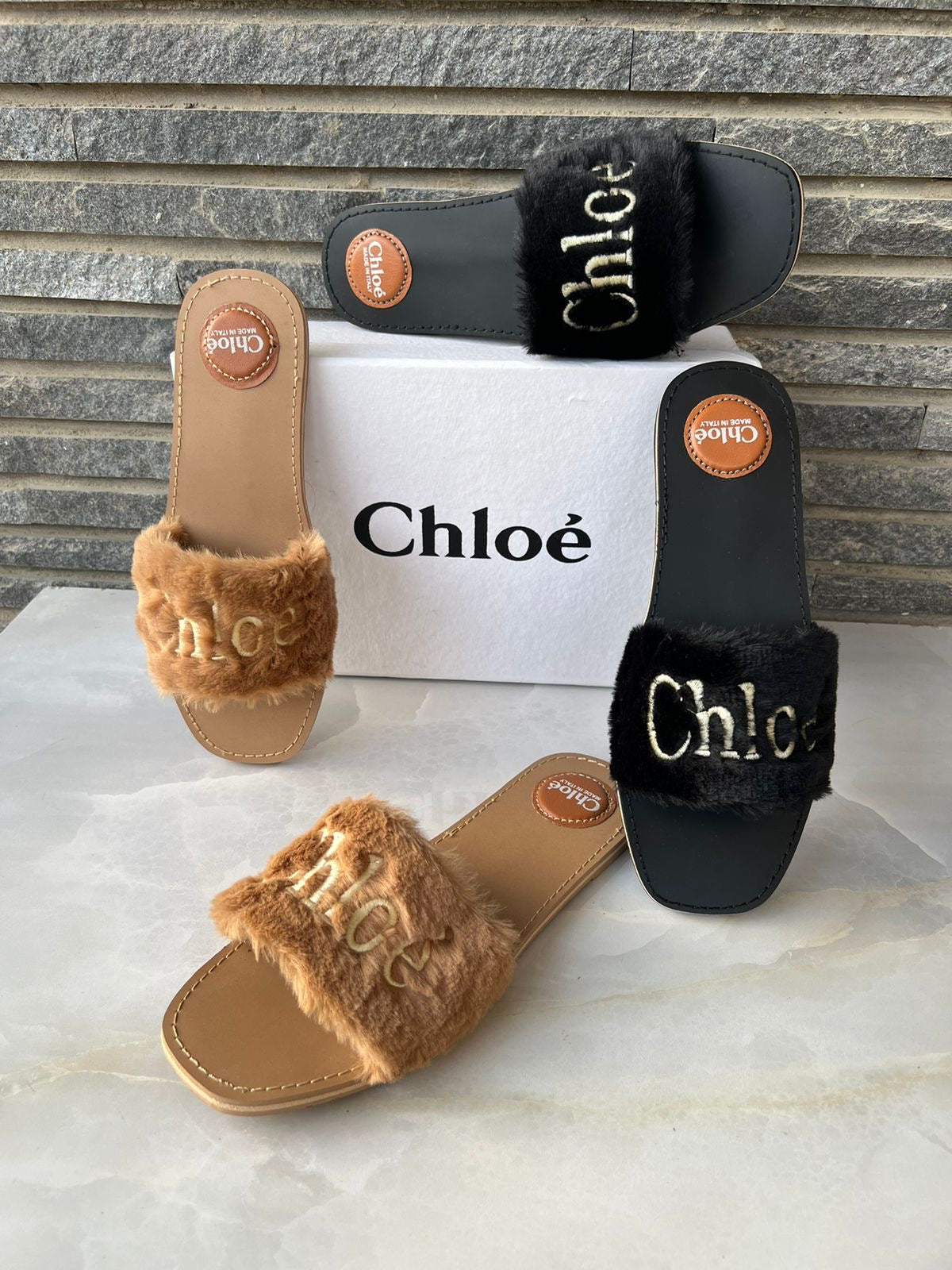 Chloe Fur Slides