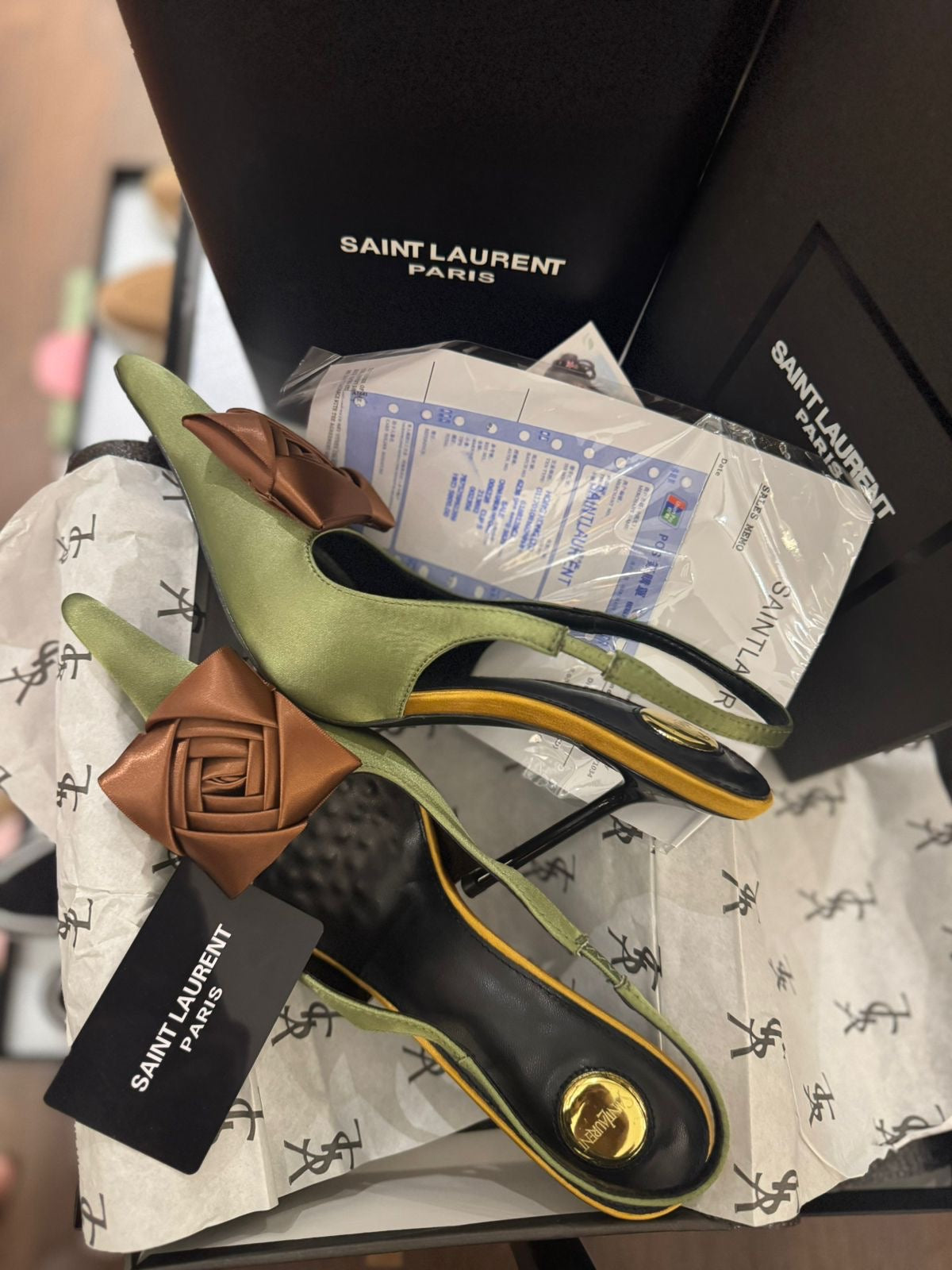 YSL AMALIA SLING BACK PUMPS