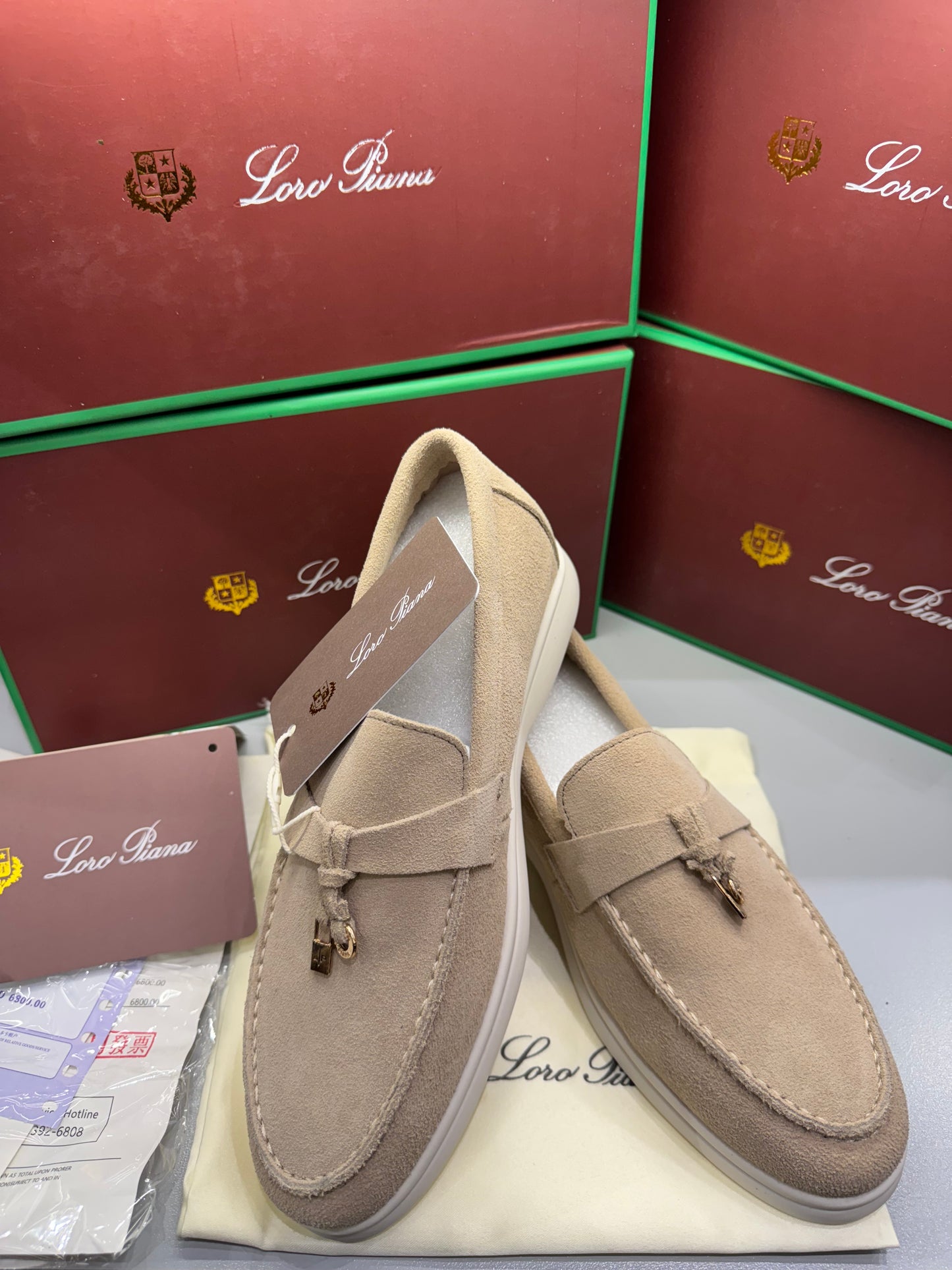 LORO PIANA SUMMER WALK LOAFERS-BEIGE