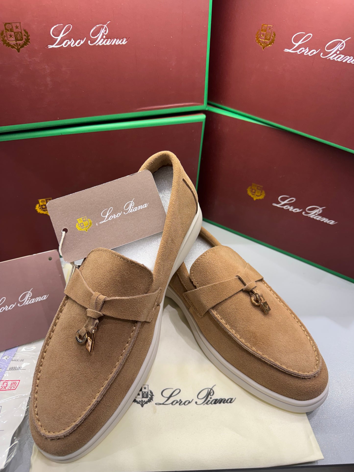 LORO PIANA SUMMER WALK LOAFERS YELLOWISH BROWN