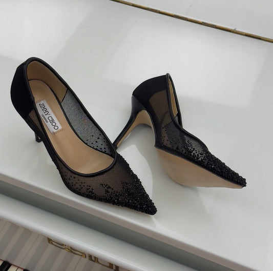 JIMMY CHOO HEEL -PUMP IN BLACK