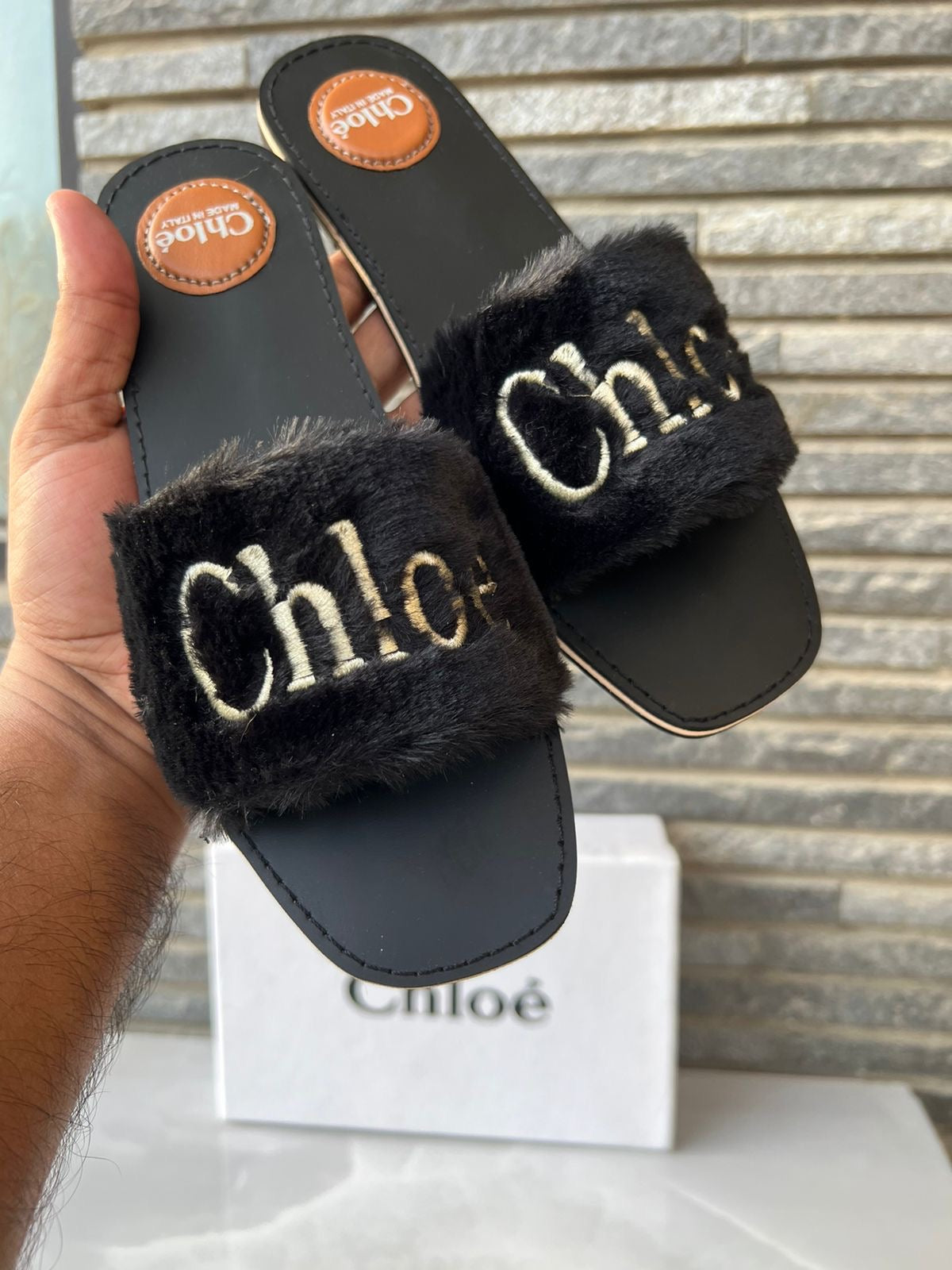 Chloe Fur Slides
