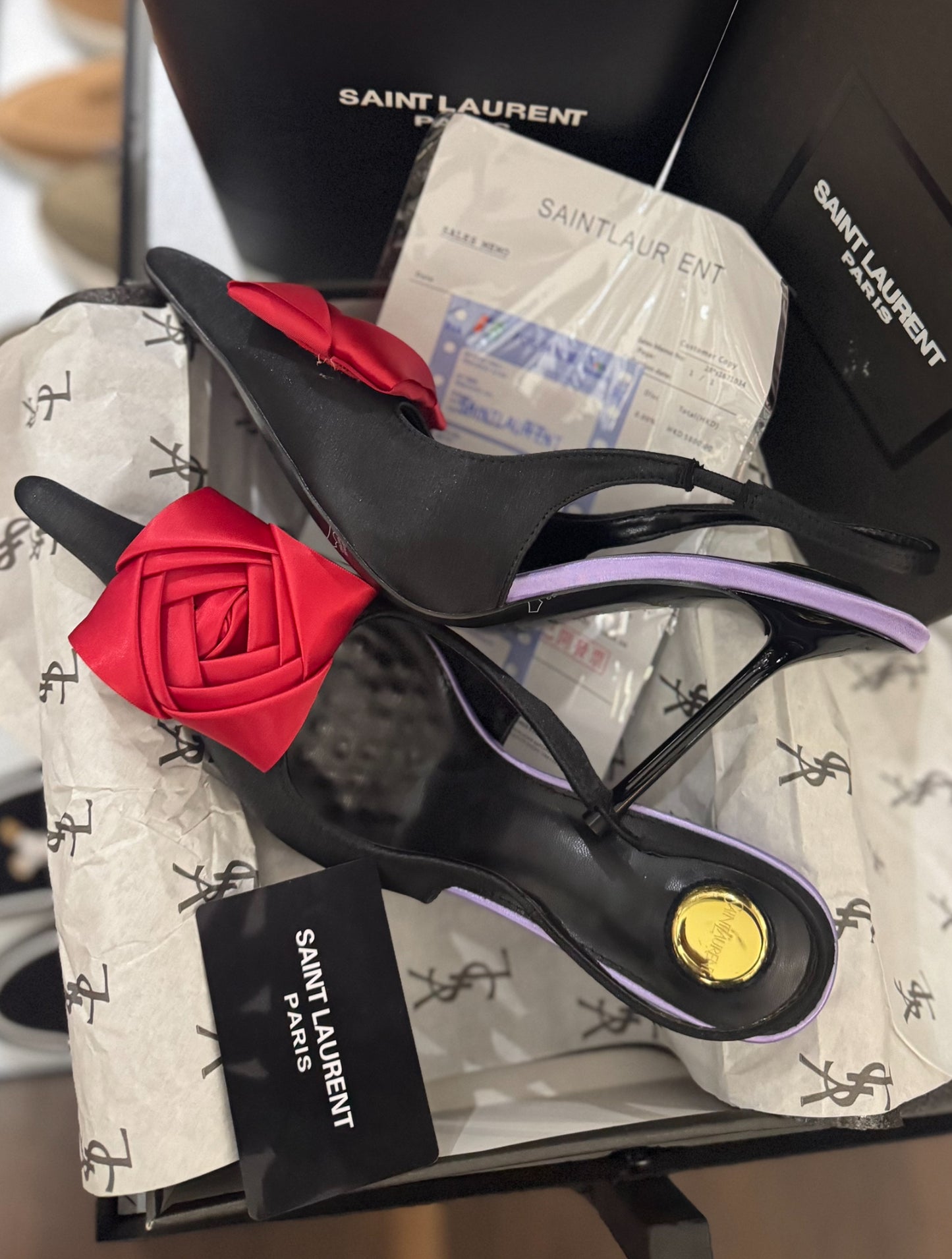 YSL AMALIA SLING BACK PUMPS